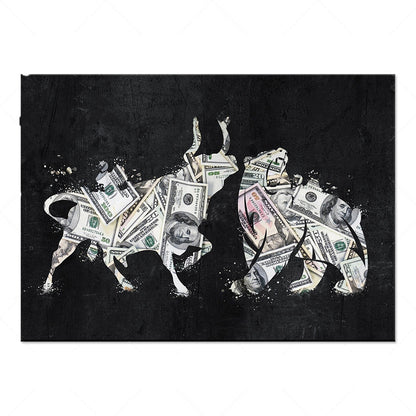 Bull Vs Bear Inspired Canvas
