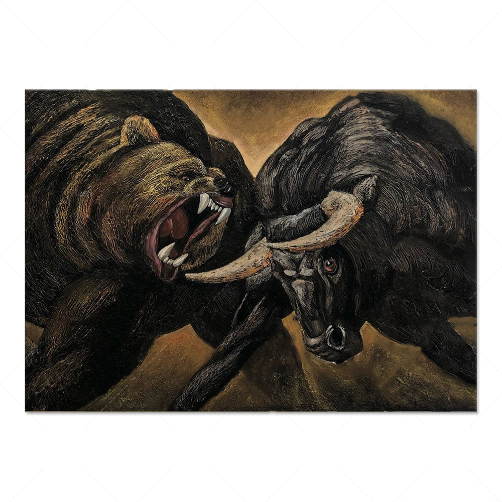 Bull Vs Bear Inspired Canvas