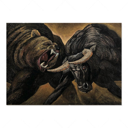 Bull Vs Bear Inspired Canvas