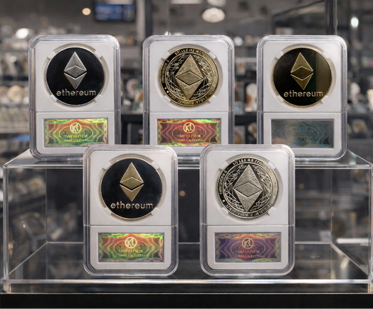 Ethereum (ETH) coin/medal in case