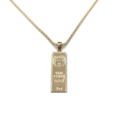 Gold Bar Pendant Necklace