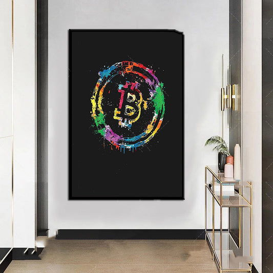 Multi-Color BTC Logo Canvas