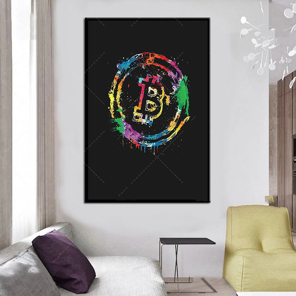 Multi-Color BTC Logo Canvas