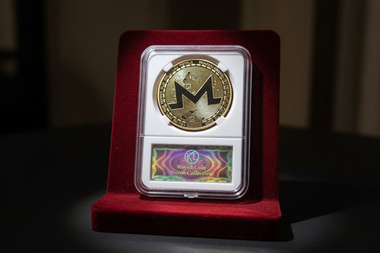 Monero (XMR) coin/medal in case