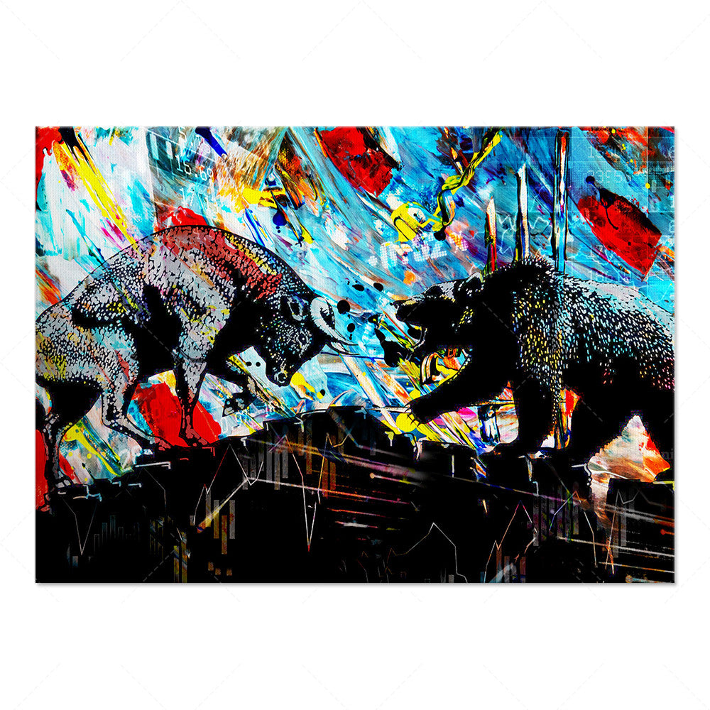 Bull Vs Bear Inspired Canvas