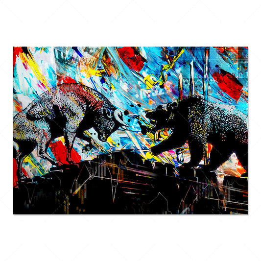 Bull Vs Bear Inspired Canvas