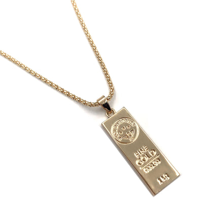 Gold Bar Pendant Necklace