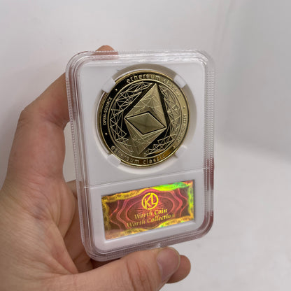 Ethereum (ETH) coin/medal in case