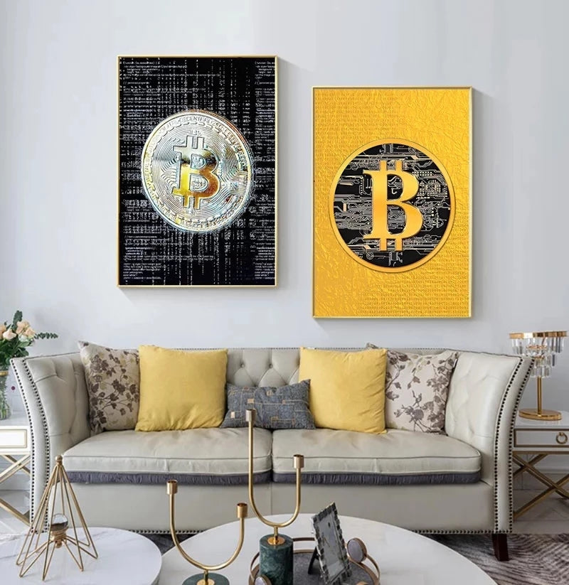 Modern Abstract/ Neon/ Nordic Style BTC Canvas