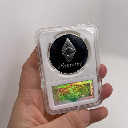 Ethereum (ETH) coin/medal in case