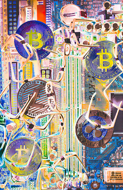 Modern Abstract/ Neon/ Nordic Style BTC Canvas